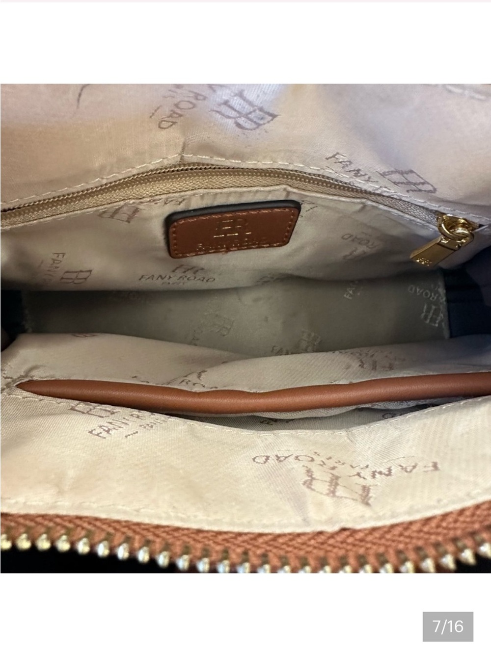 Fany Road - Olive Green Suede Shoulder Bag with Brown Leather Trim NWOT - Picture 6 of 14
